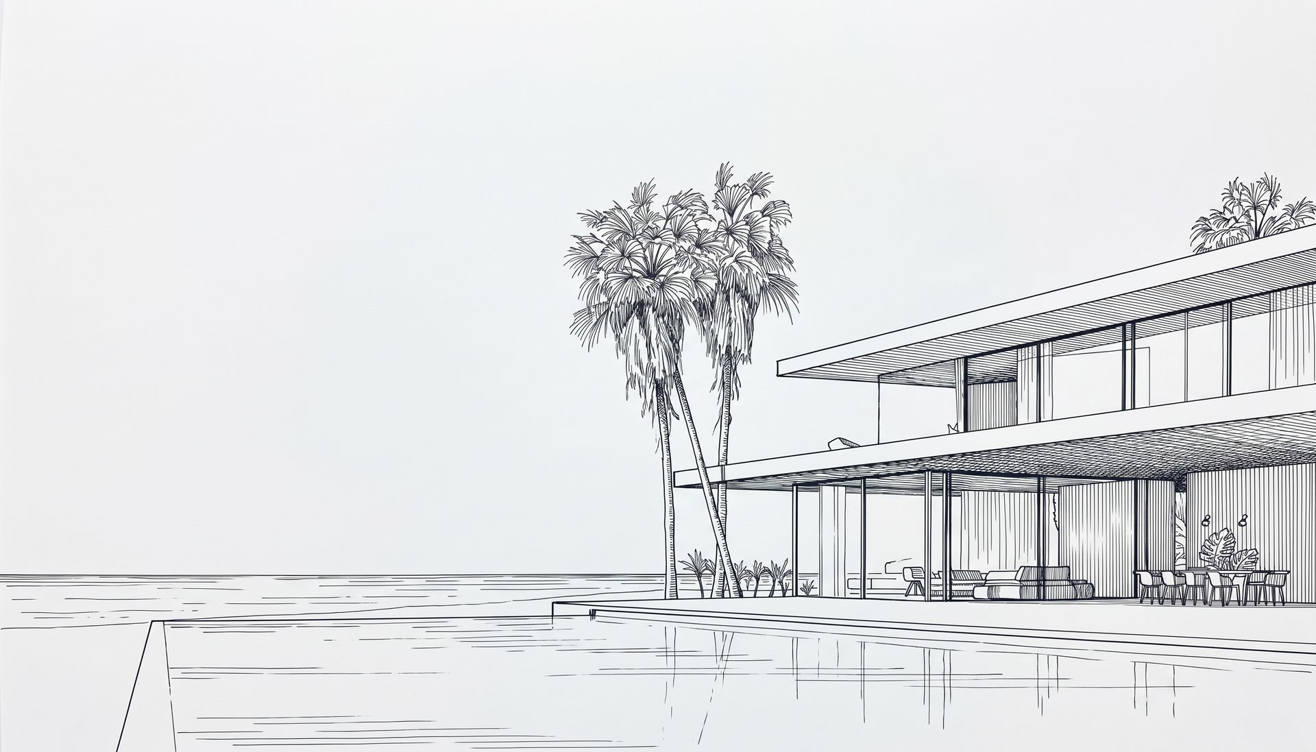 Ink drawing of Casa Areia